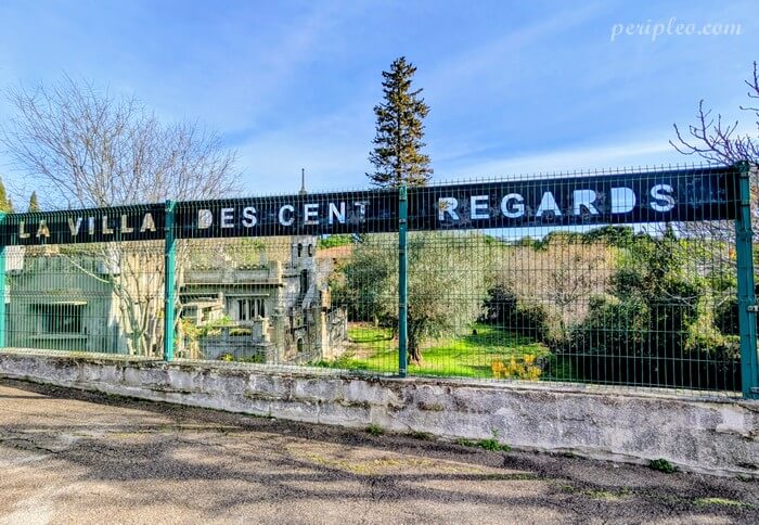 Entrée de la Villa des Cent Regards à Montpellier, maison insolite construite par Victor Grazzi