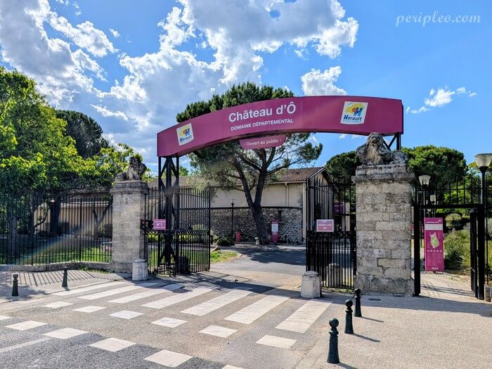 Entrée du Château d'Ô à Montpellier, l'une des plus belles folies montpelliéraines à visiter dans l'Hérault
