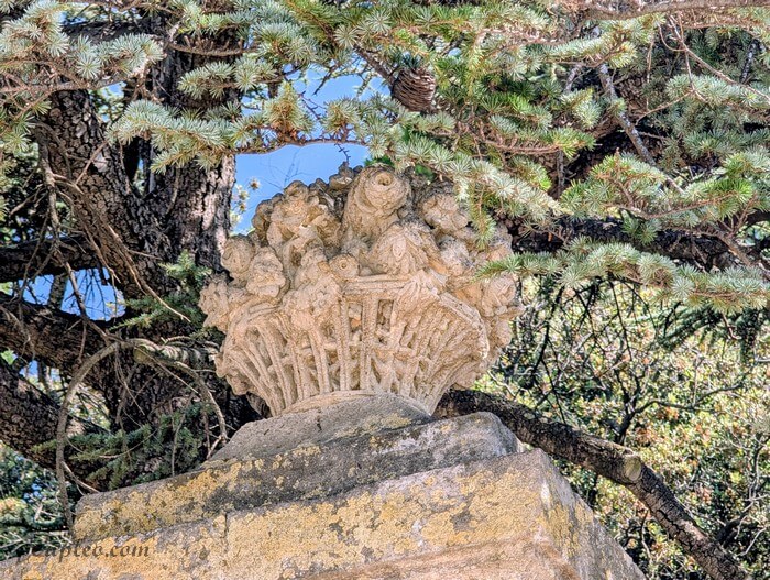 Ornement sculpté sur le portail du Château de la Mogère à Montpellier, monument historique du XVIIIe siècle